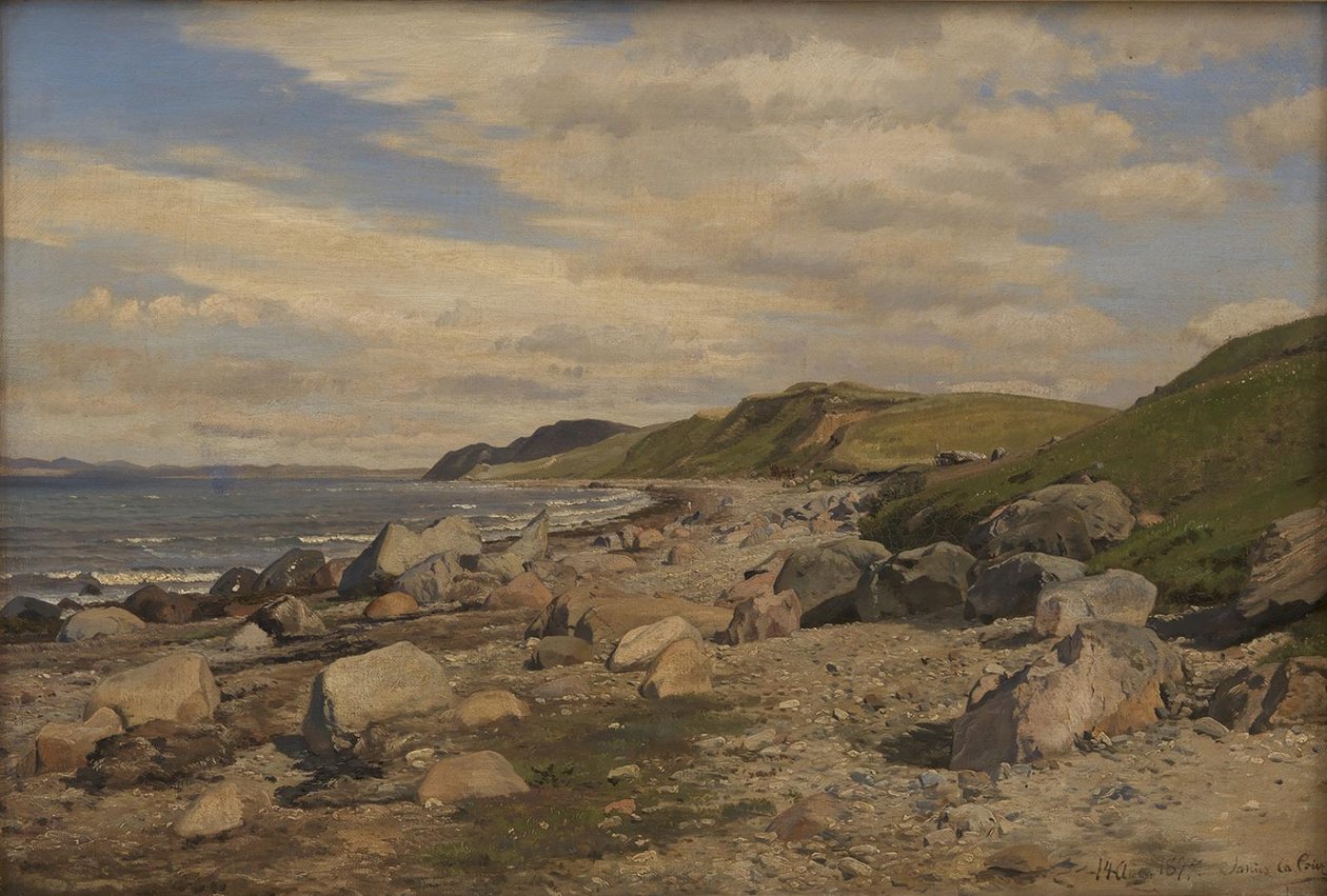 Strandparti ved Helgenæs da Janus La Cour