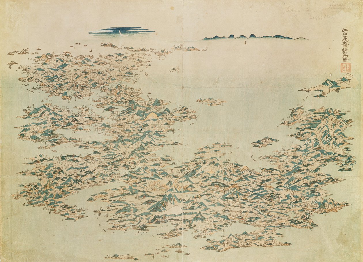 Veduta aerea delle isole del Giappone, c.1820 da Japanese School