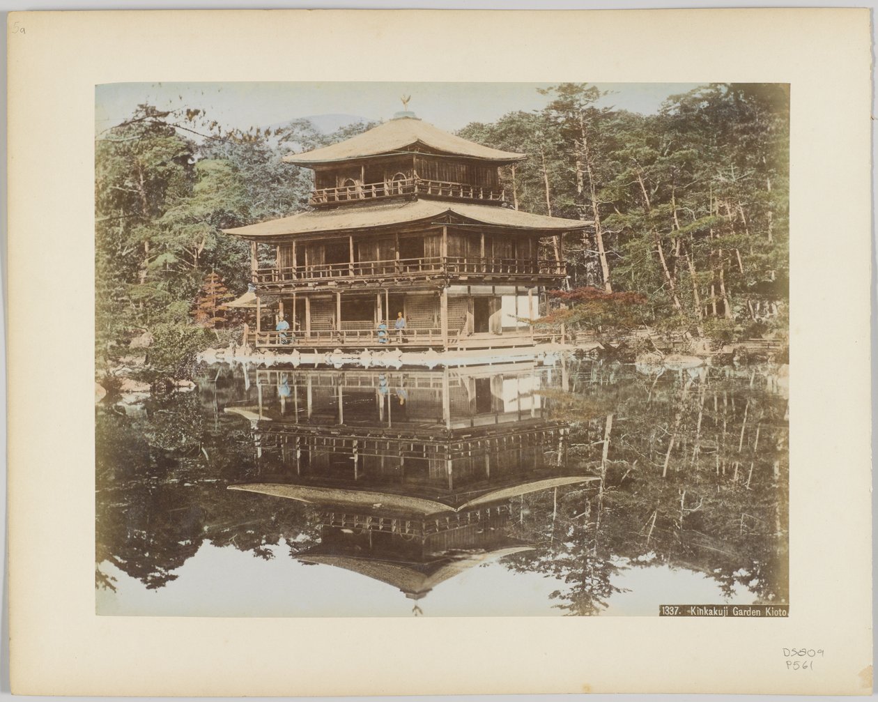 Giardino di Kinkakuji, Kyoto, Giappone (foto colorata a mano) da Japanese Photographer