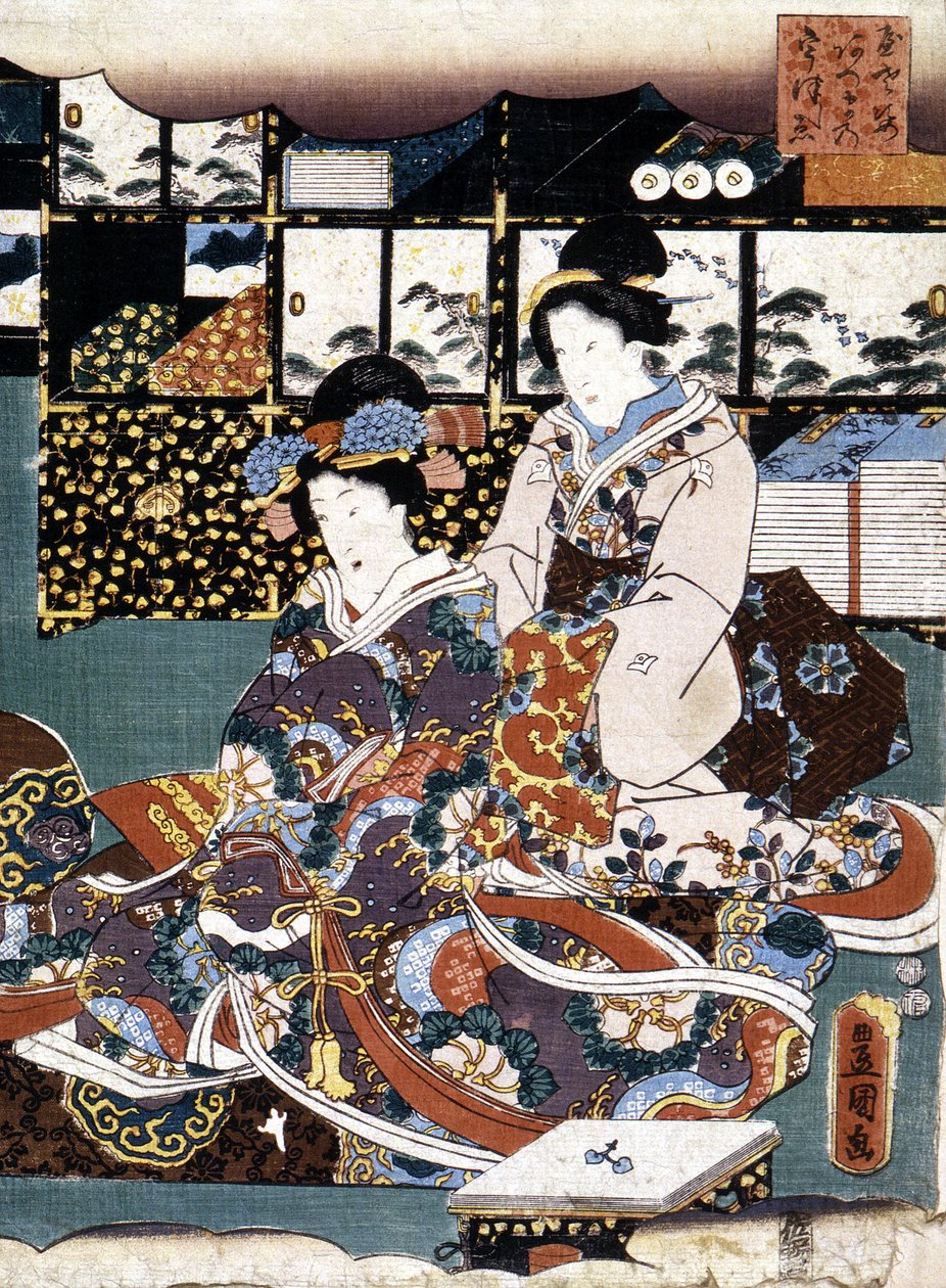 Stampa giapponese: due donne da Japanese School