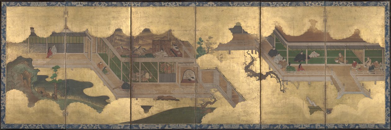 Scene dal Racconto di Genji, 1625-60 da Japanese School