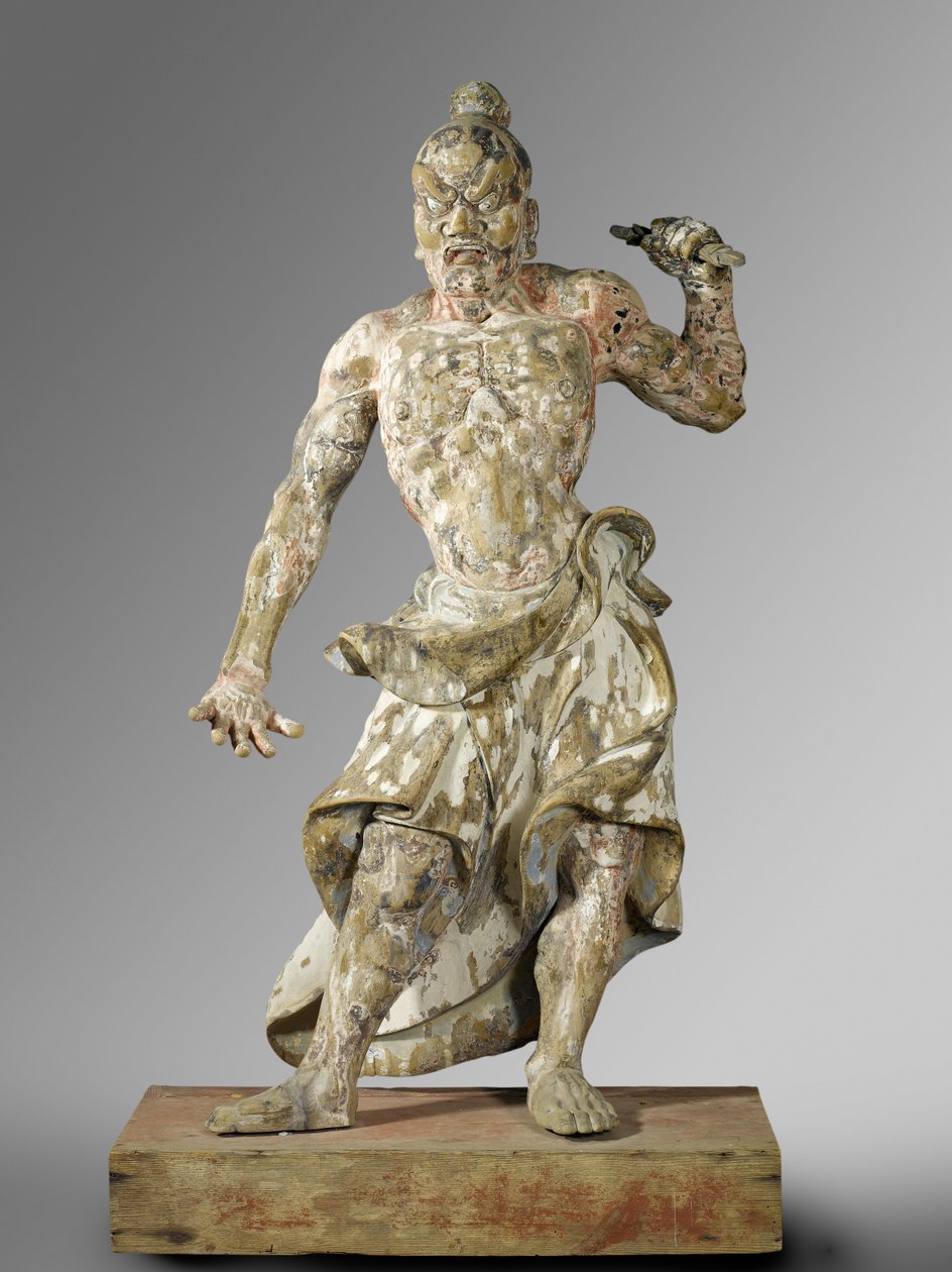 Guardiano del tempio, c.1300-1400 (legno) da Japanese School