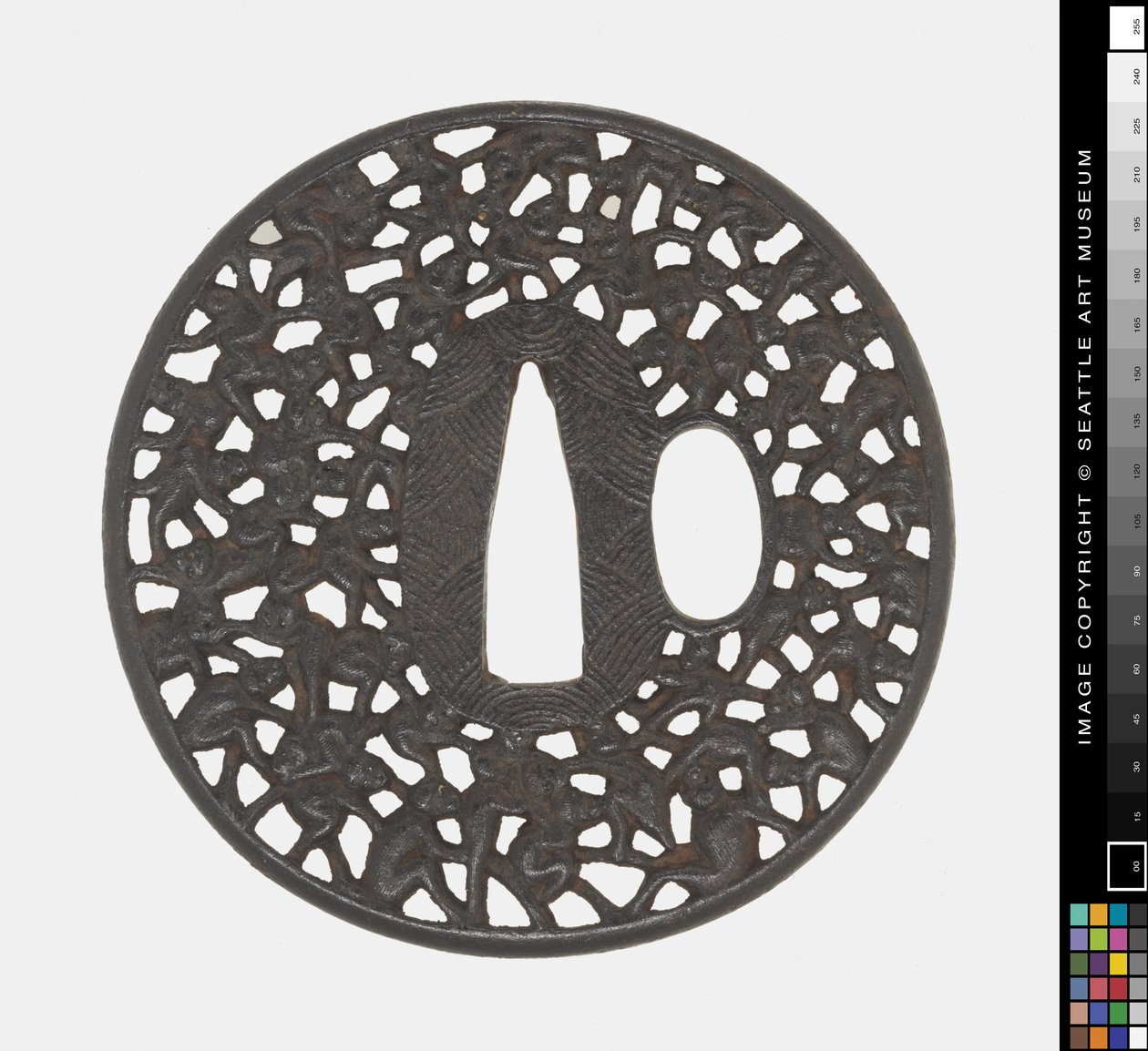 Tsuba: Cento Scimmie da Japanese School