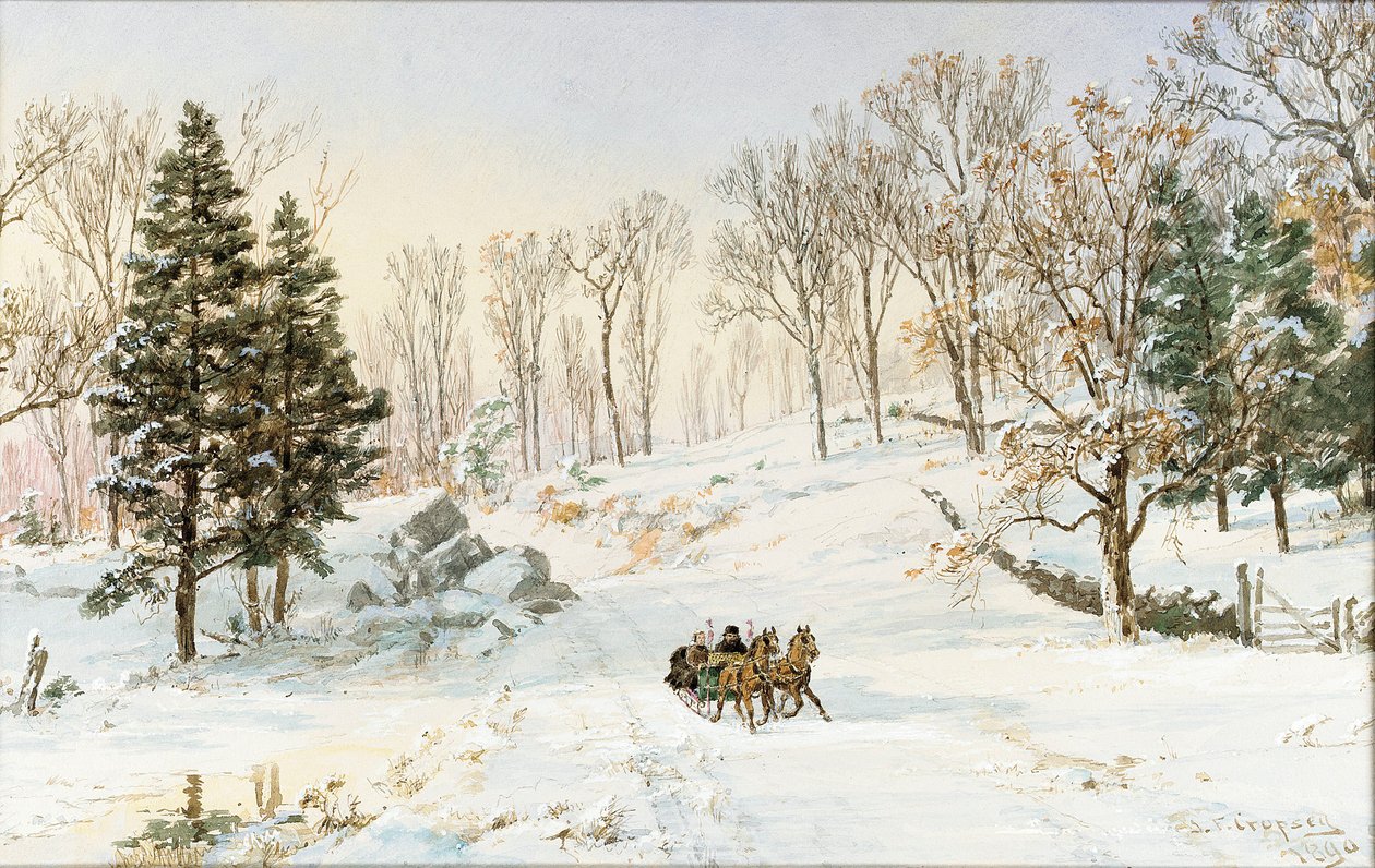 Inverno su Ravensdale Road, Hastings-on-Hudson da Jasper Francis Cropsey