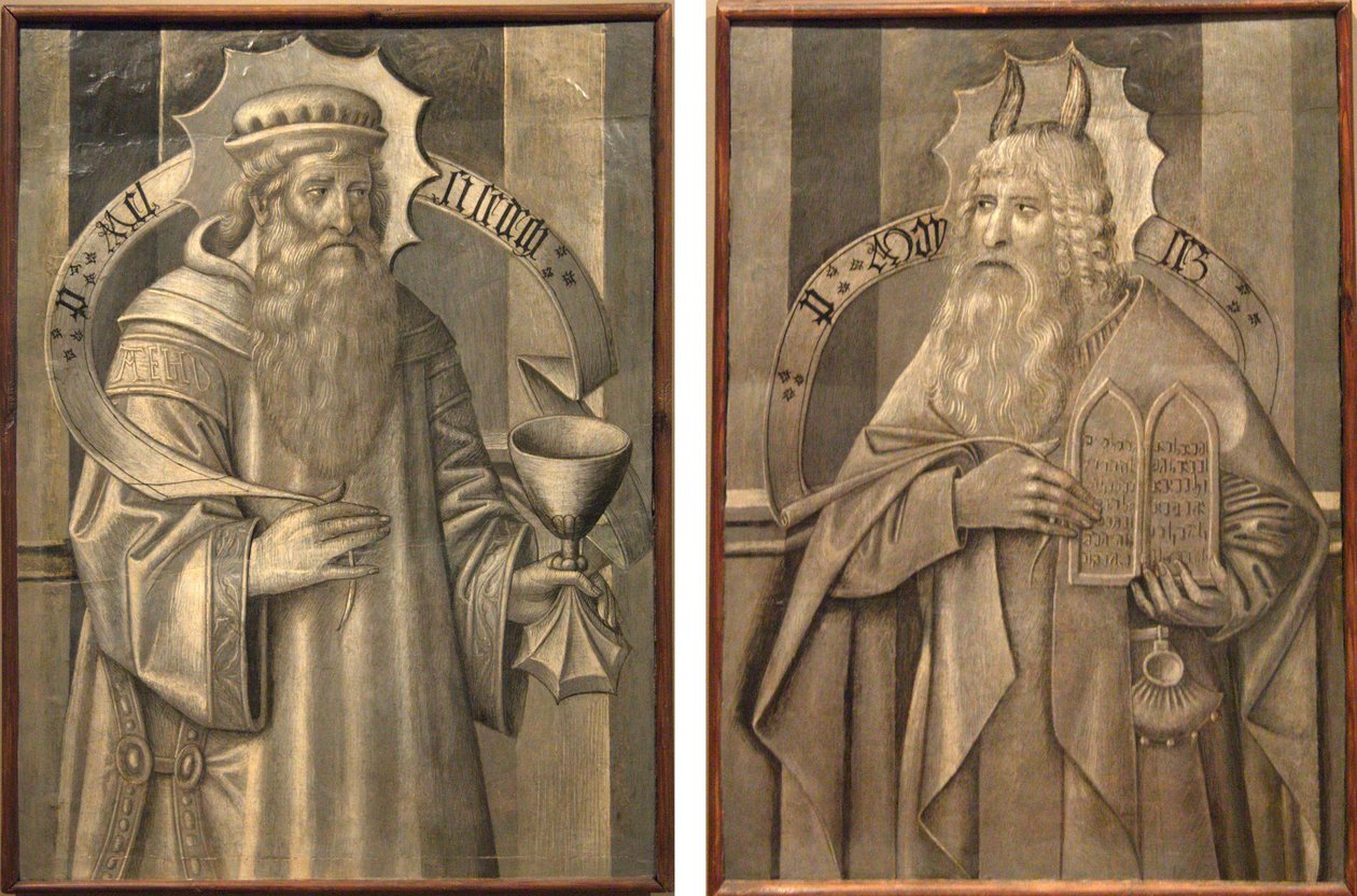 Scomparti del retro della predella di Santa Maria di Ripoll - Melchisedec e Mosè da Jaume Huguet