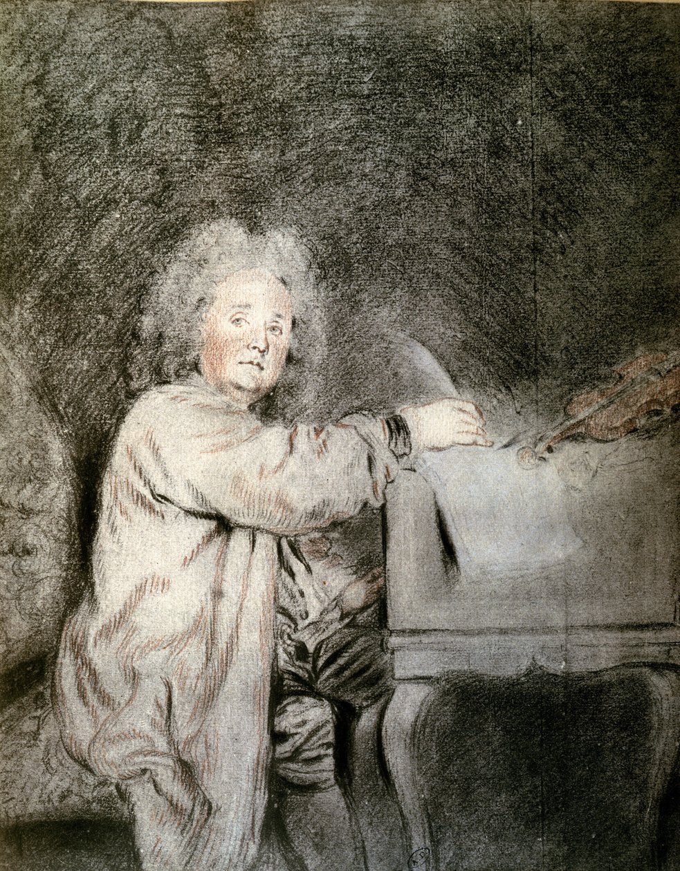 Jean-Ferry Rebel (1666-1747), c.1715 da Jean Antoine Watteau