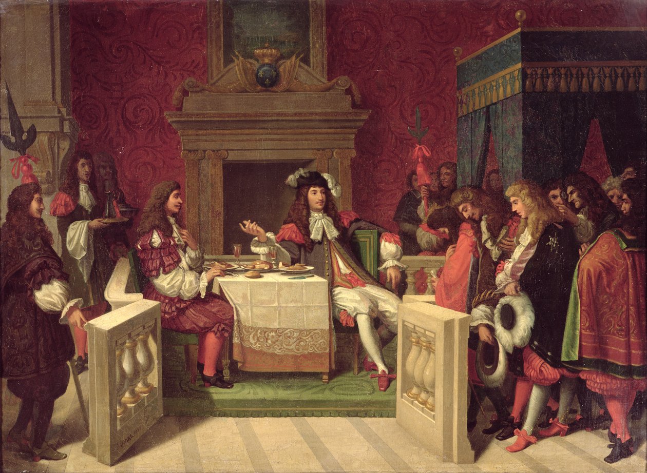 Molière (1622-73) a cena con Luigi XIV (1638-1715), 1857 da Jean Auguste Dominique Ingres