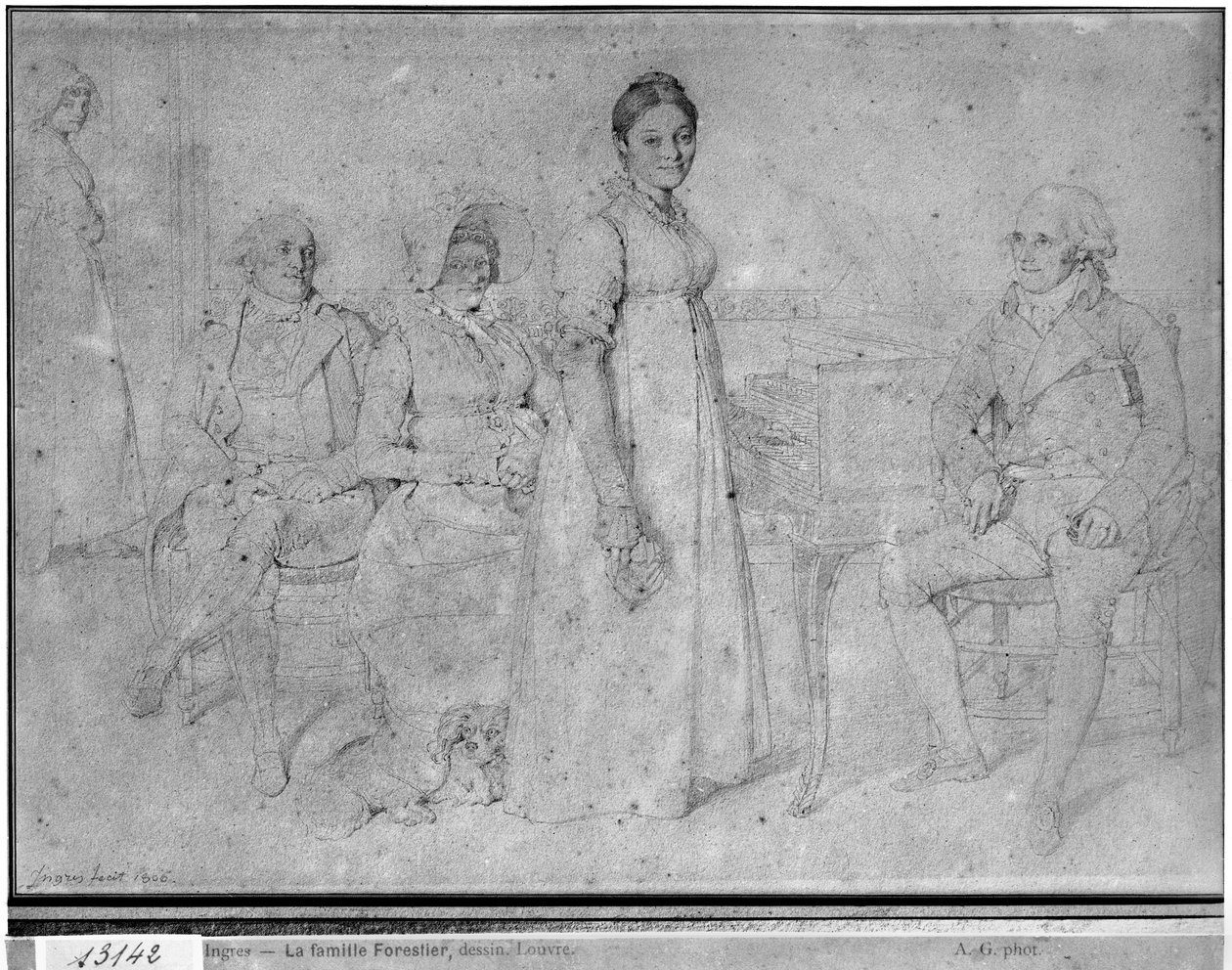 La Famiglia Forestier, 1806 (grafite su carta) da Jean Auguste Dominique Ingres