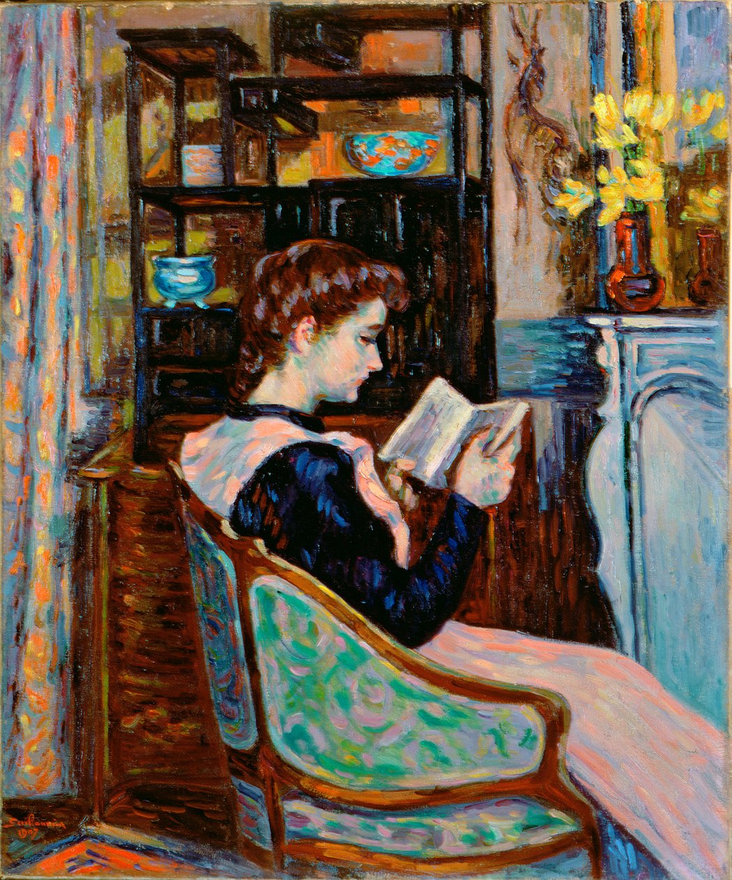 Mlle. Guillaumin che legge, 1907 da Jean Baptiste Armand Guillaumin
