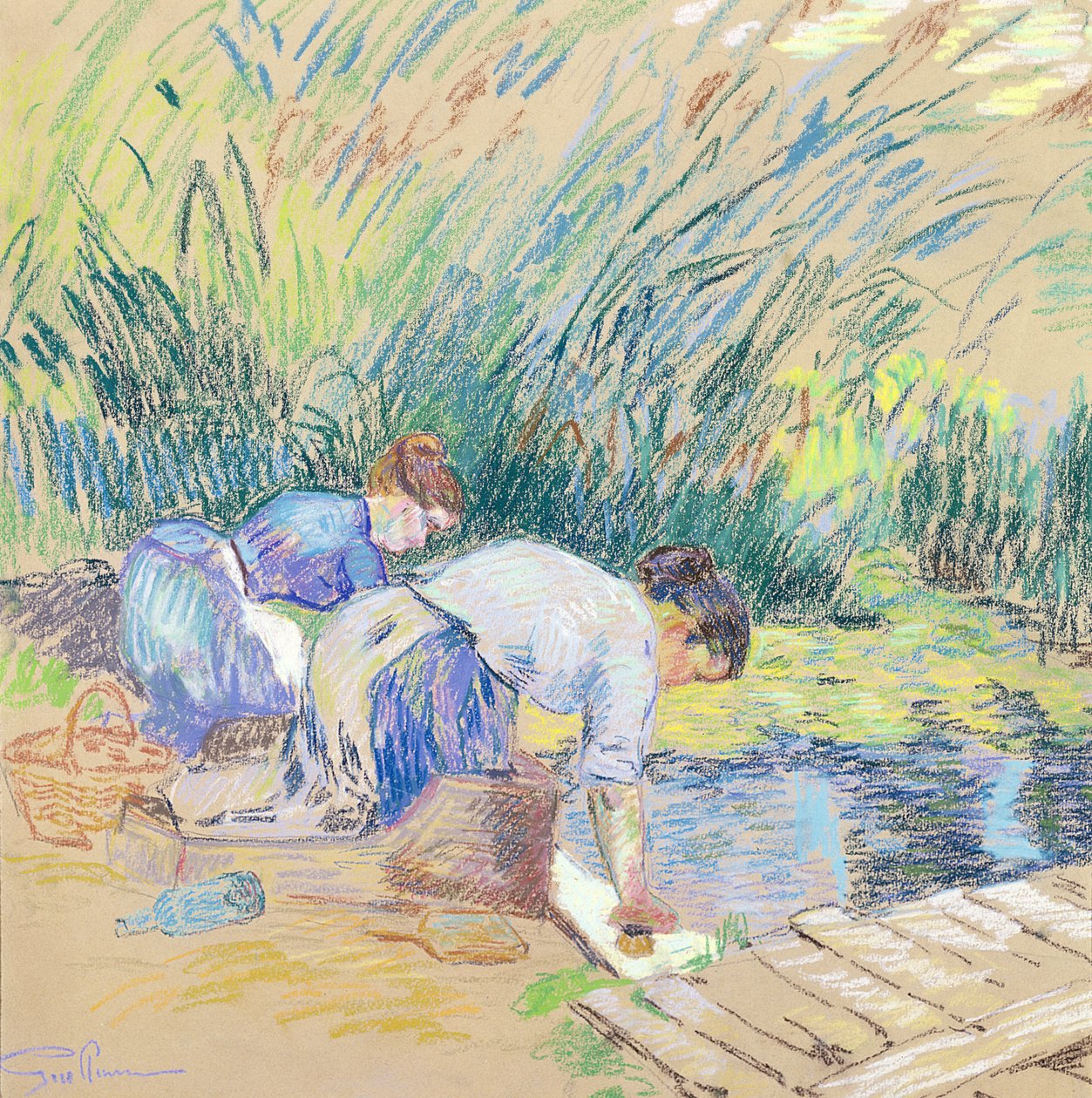 Due lavandaie da Jean Baptiste Armand Guillaumin