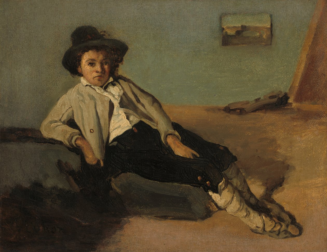 Ragazzo contadino italiano da Jean Baptiste Camille Corot