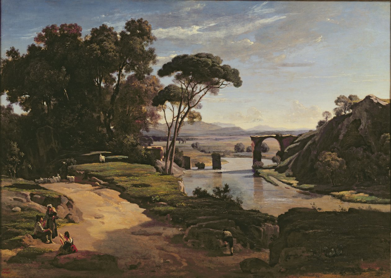 Il Ponte di Narni, c.1826-27 da Jean Baptiste Camille Corot