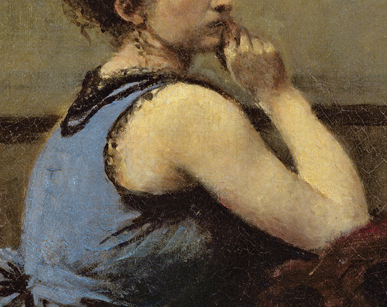 La donna in blu, 1874 (dettaglio) da Jean Baptiste Camille Corot