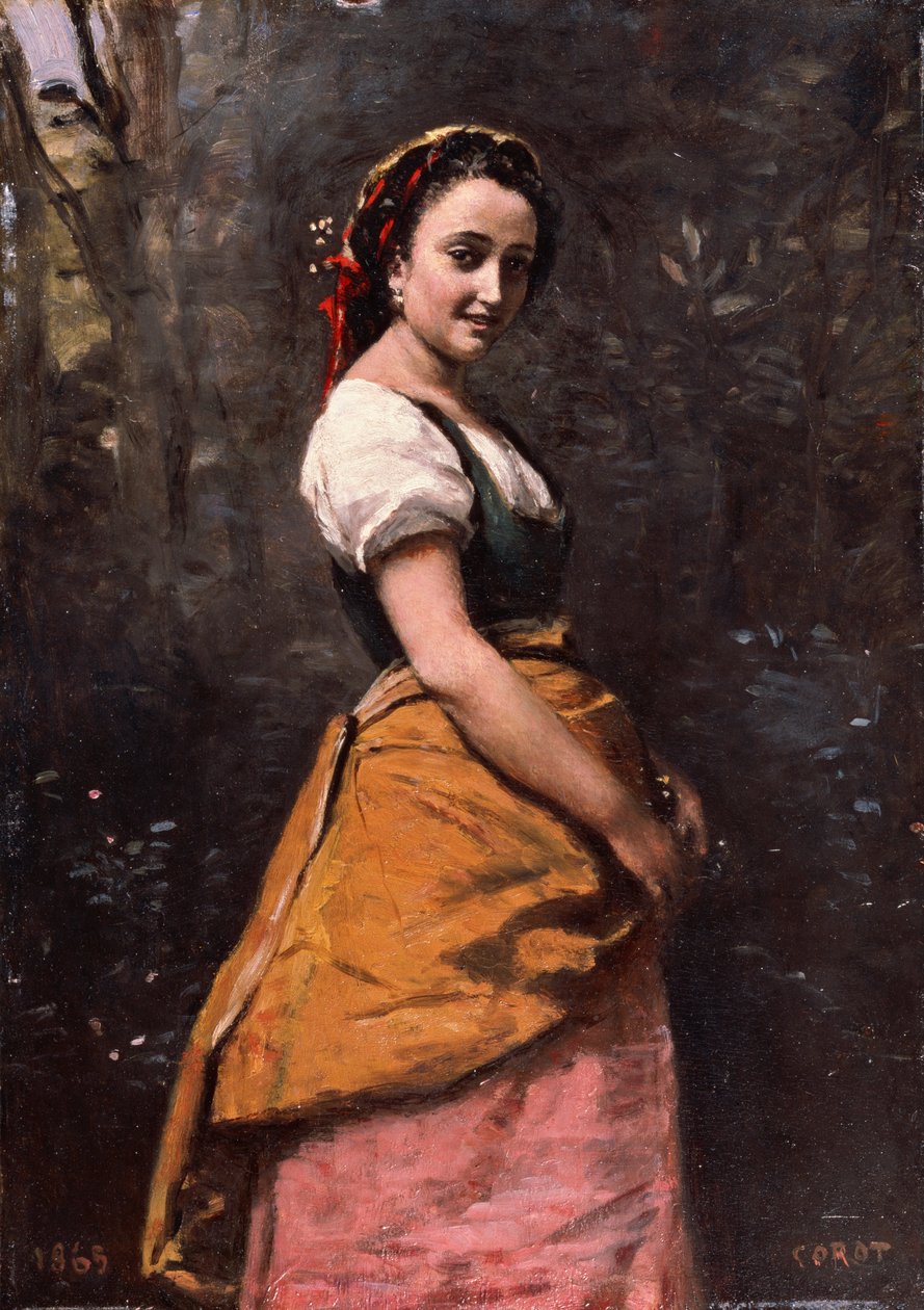 Giovane donna nel bosco da Jean Baptiste Camille Corot