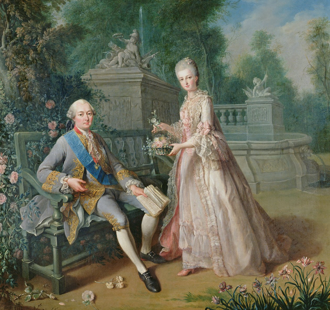Louis Jean Marie de Bourbon, Duca di Penthievre con sua figlia, Louise-Marie Adelaide da Jean Baptiste Charpentier