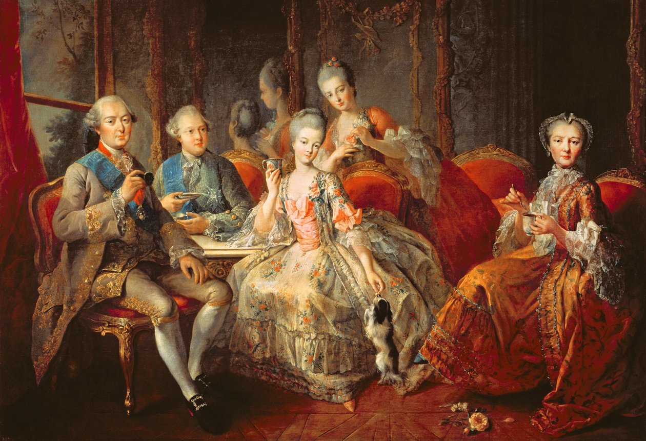 La famiglia Penthievre o La tazza di cioccolata, 1768 da Jean Baptiste Charpentier