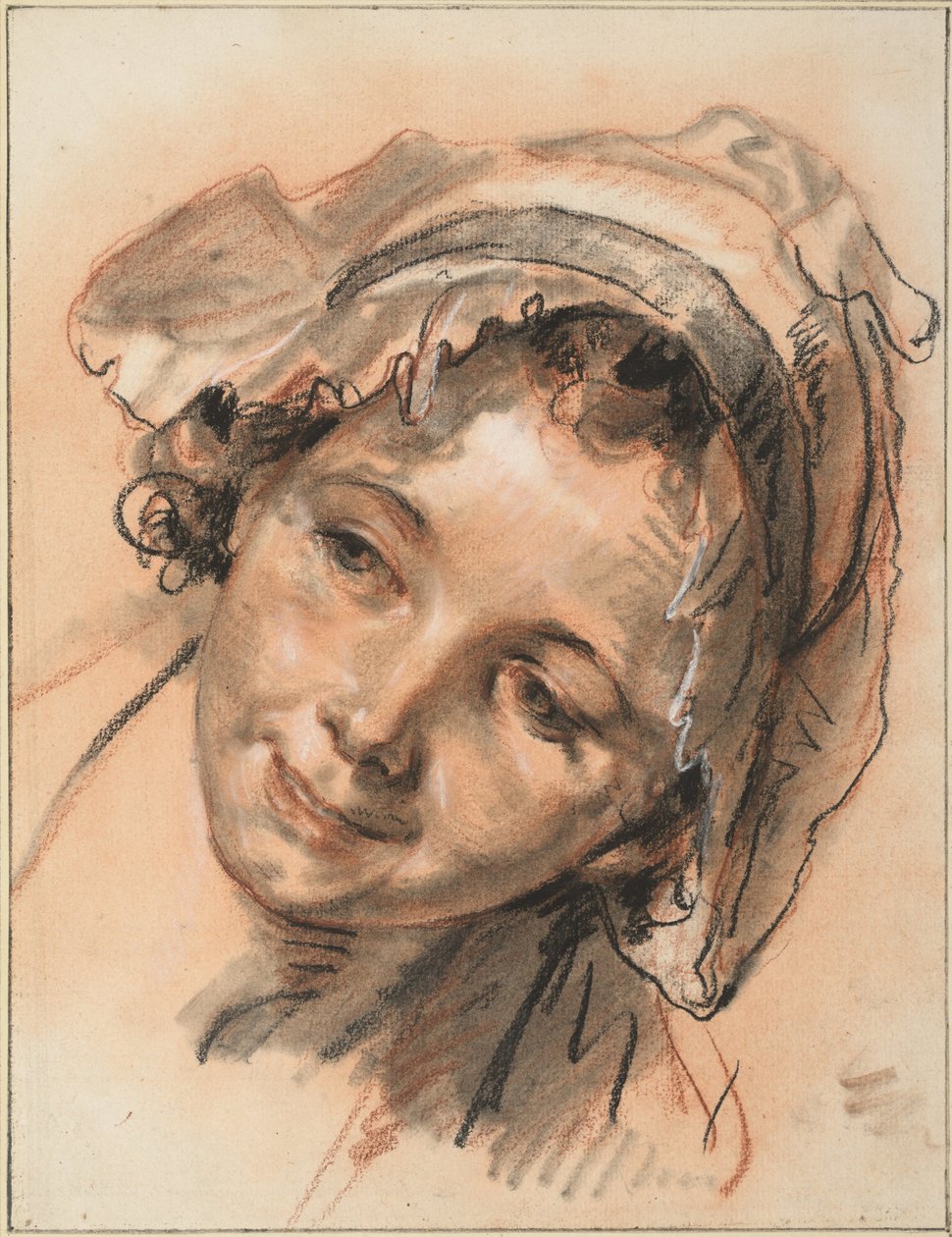 Testa di ragazza sorridente, c. 1765 da Jean Baptiste Greuze