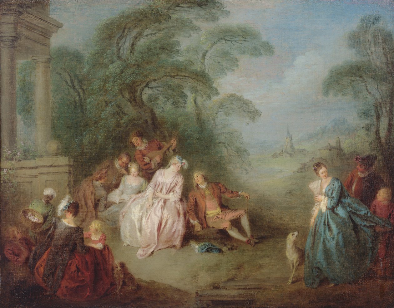 Raccolta in un parco da Jean Baptiste Joseph Pater