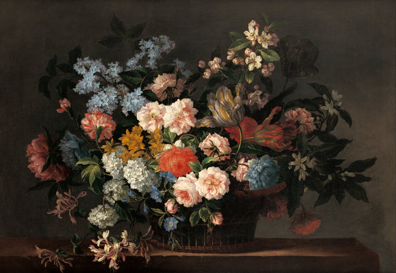 Natura morta con cesto di fiori da Jean Baptiste Monnoyer