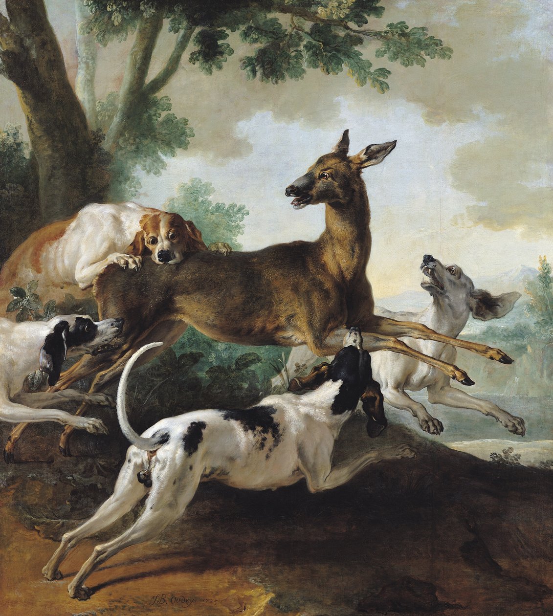 Un Cervo Inseguito dai Cani, 1725 da Jean Baptiste Oudry