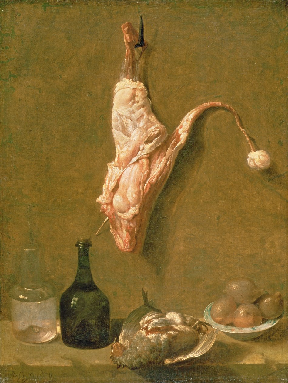 Natura morta con una coscia di vitello da Jean Baptiste Oudry