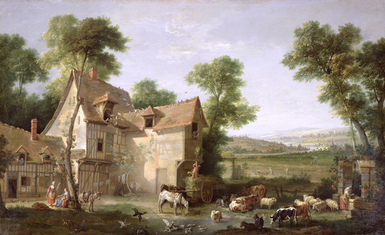 La fattoria, 1750 da Jean Baptiste Oudry