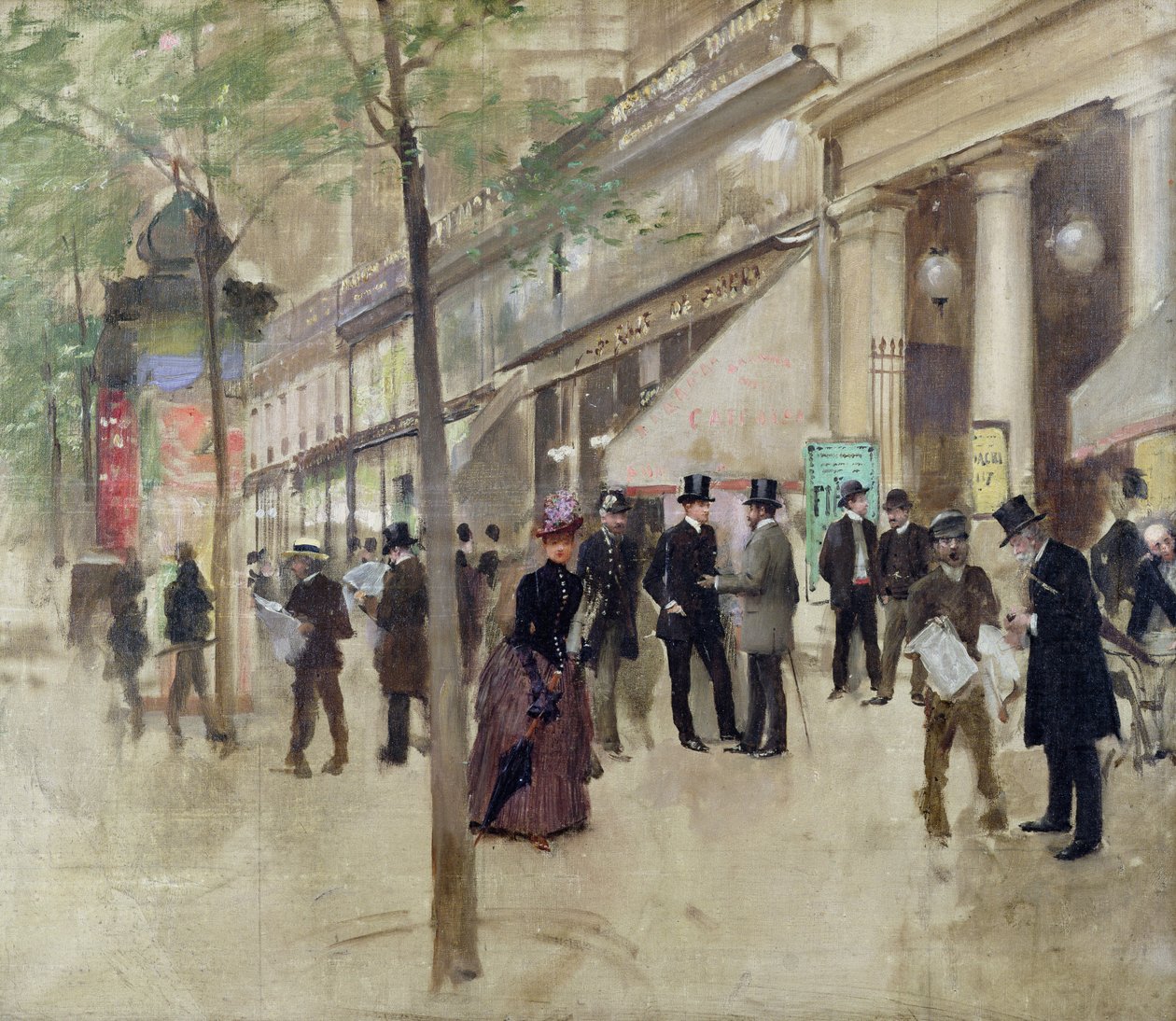 Il Boulevard Montmartre e il Théâtre des Variétés, c.1886 da Jean Beraud