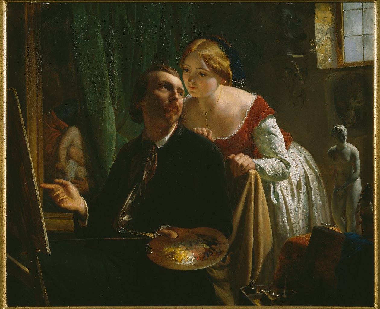 Il pittore e il suo modello, 1874 da Jean Bertou