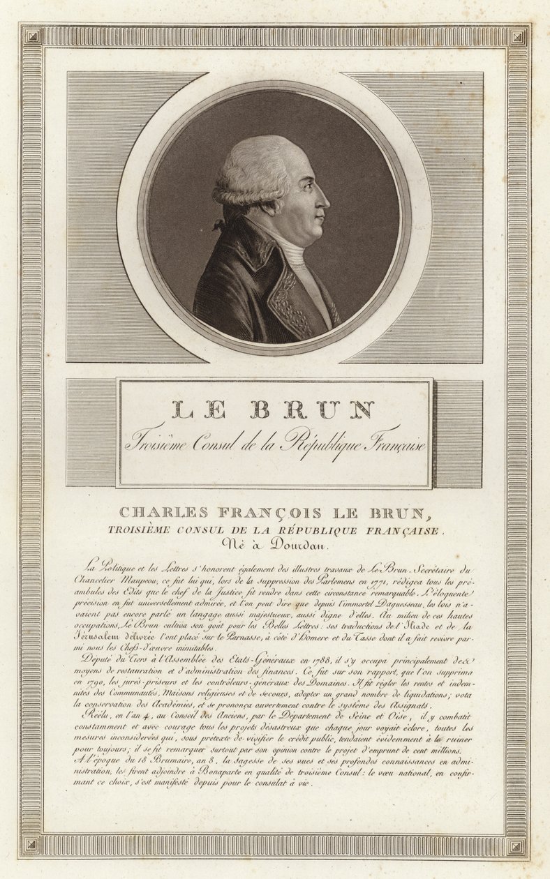 Ritratto di Charles-Francois Lebrun, duca di Plaisance da Jean Duplessi Bertaux