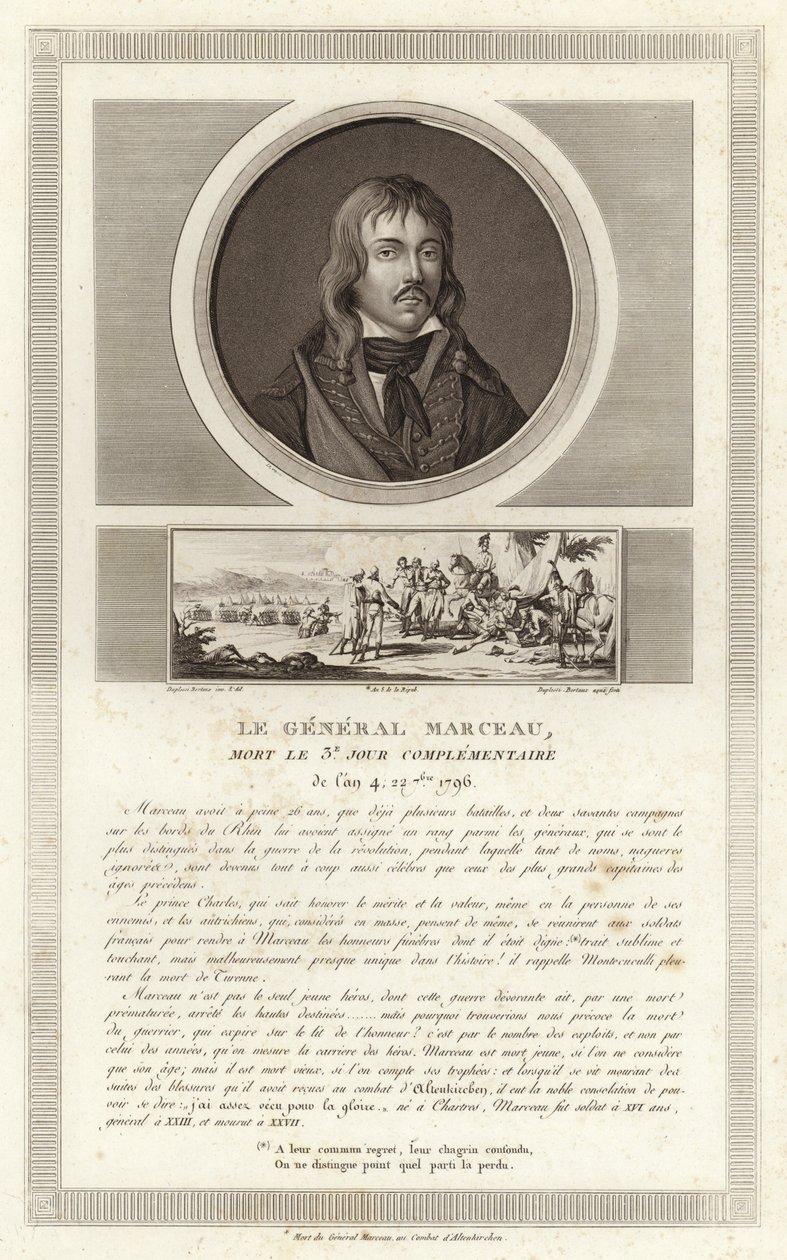 Ritratto di Francois Severin Marceau-Desgraviers da Jean Duplessi Bertaux