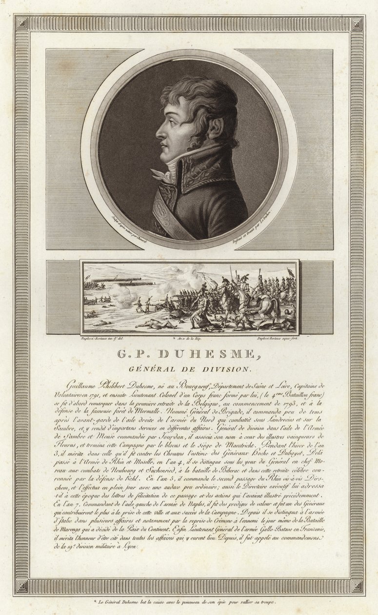 Ritratto di Guillaume Philibert Duhesme da Jean Duplessi Bertaux