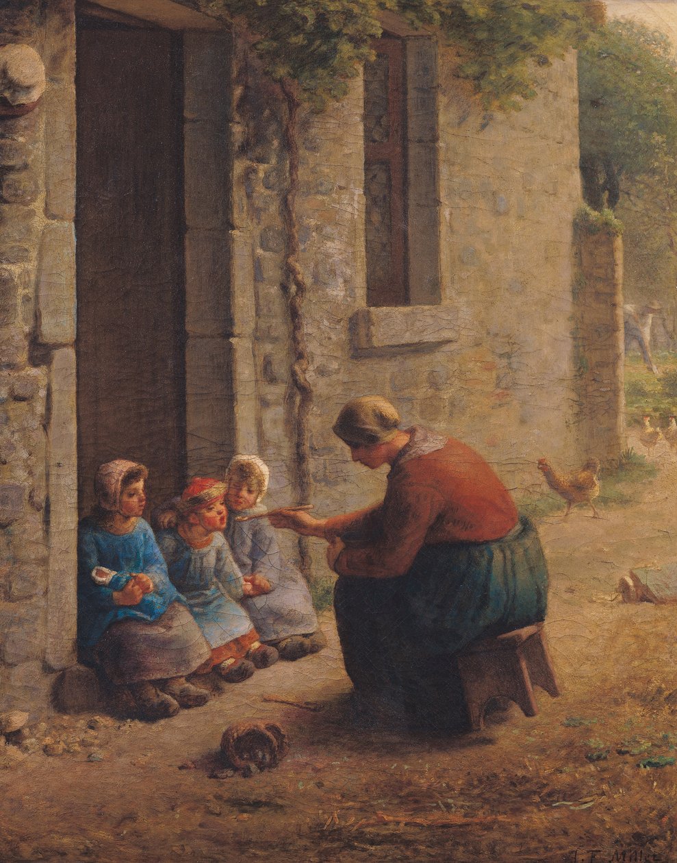 Nutrire i Giovani, 1850 da Jean Francois Millet