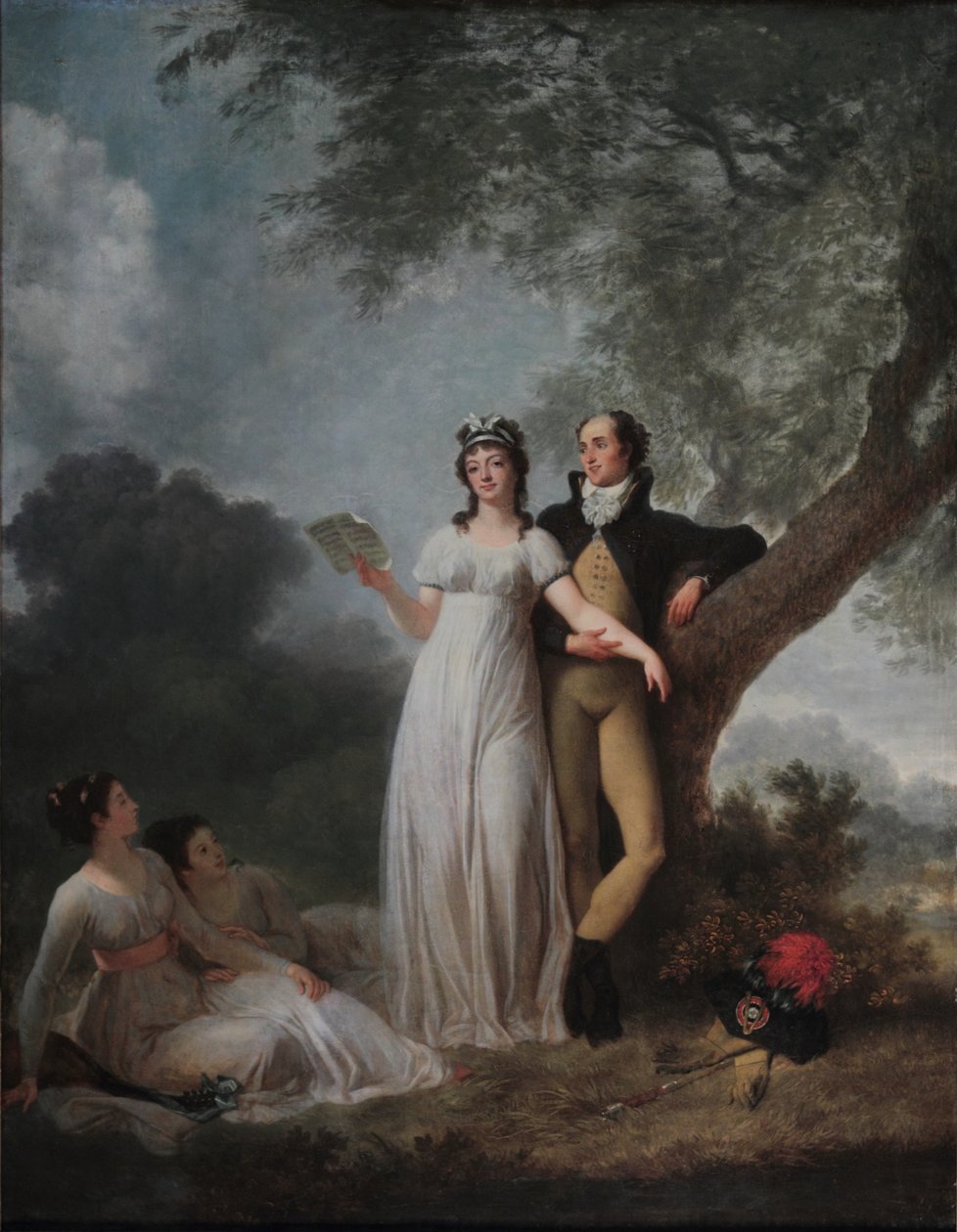 Quattro personaggi in un parco da Jean Honore Fragonard