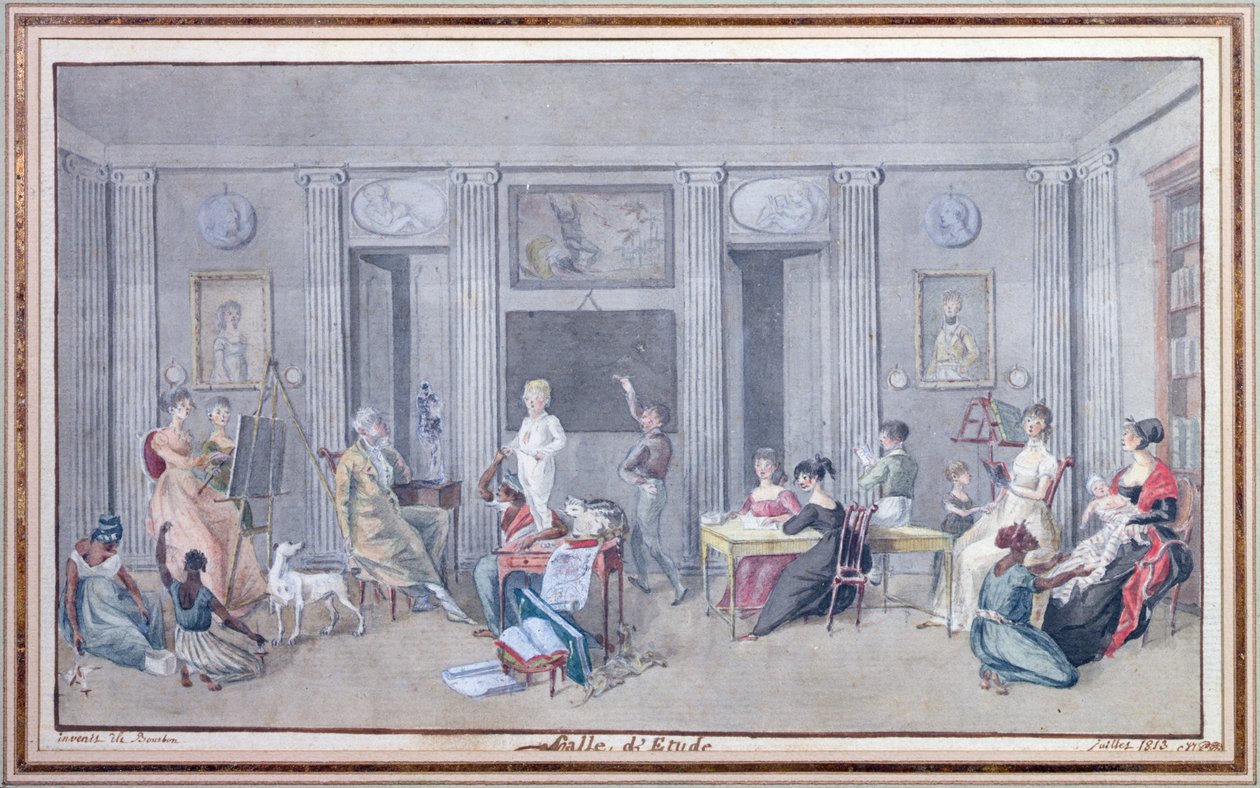 Famiglia in una stanza di studio sull