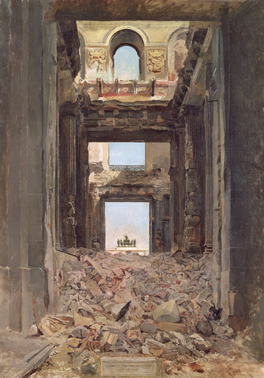 Le rovine delle Tuileries, 1871 da Jean Louis Ernest Meissonier