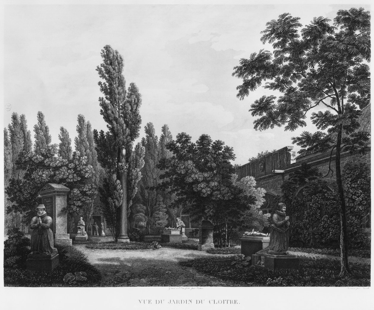 Giardino del chiostro, Museo dei Monumenti Francesi, Parigi, illustrazione da 