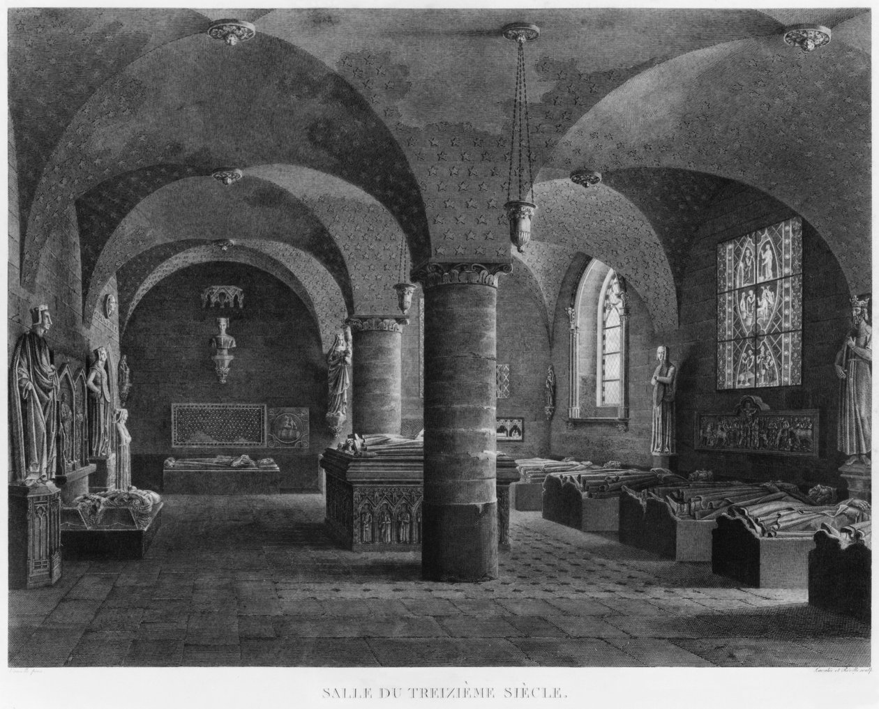 La stanza del XIII secolo, Museo dei Monumenti Francesi, Parigi, illustrazione da 