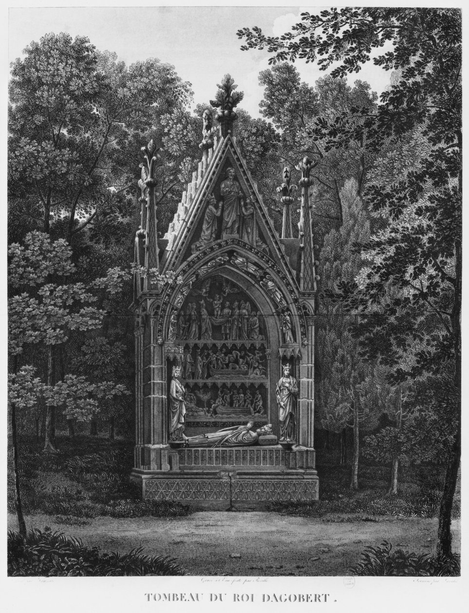 Tomba del re Dagoberto, Museo dei Monumenti Francesi, Parigi, illustrazione da 