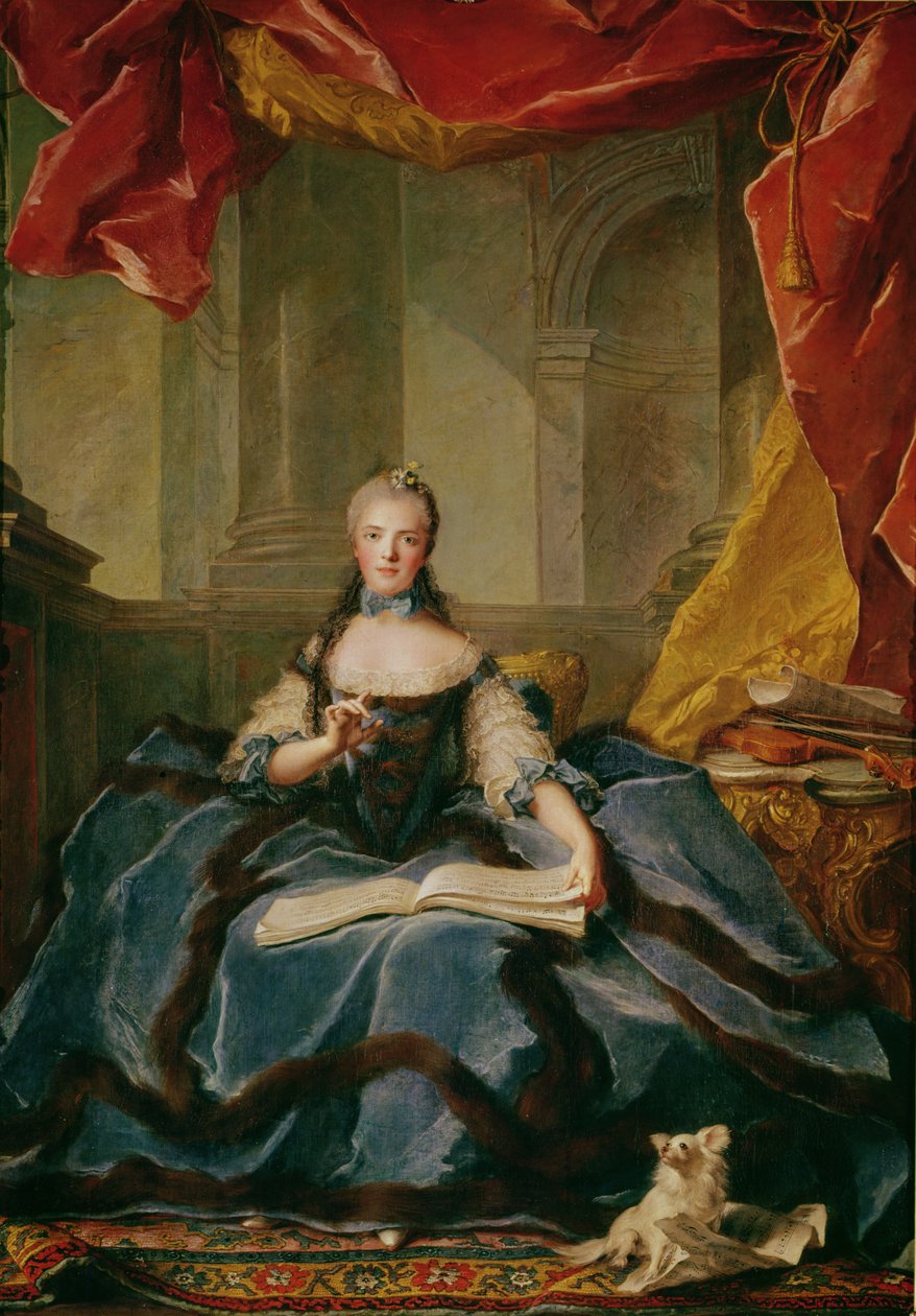 Madame Adelaide de France (1732-1800) in abito di corte, 1758 da Jean Marc Nattier