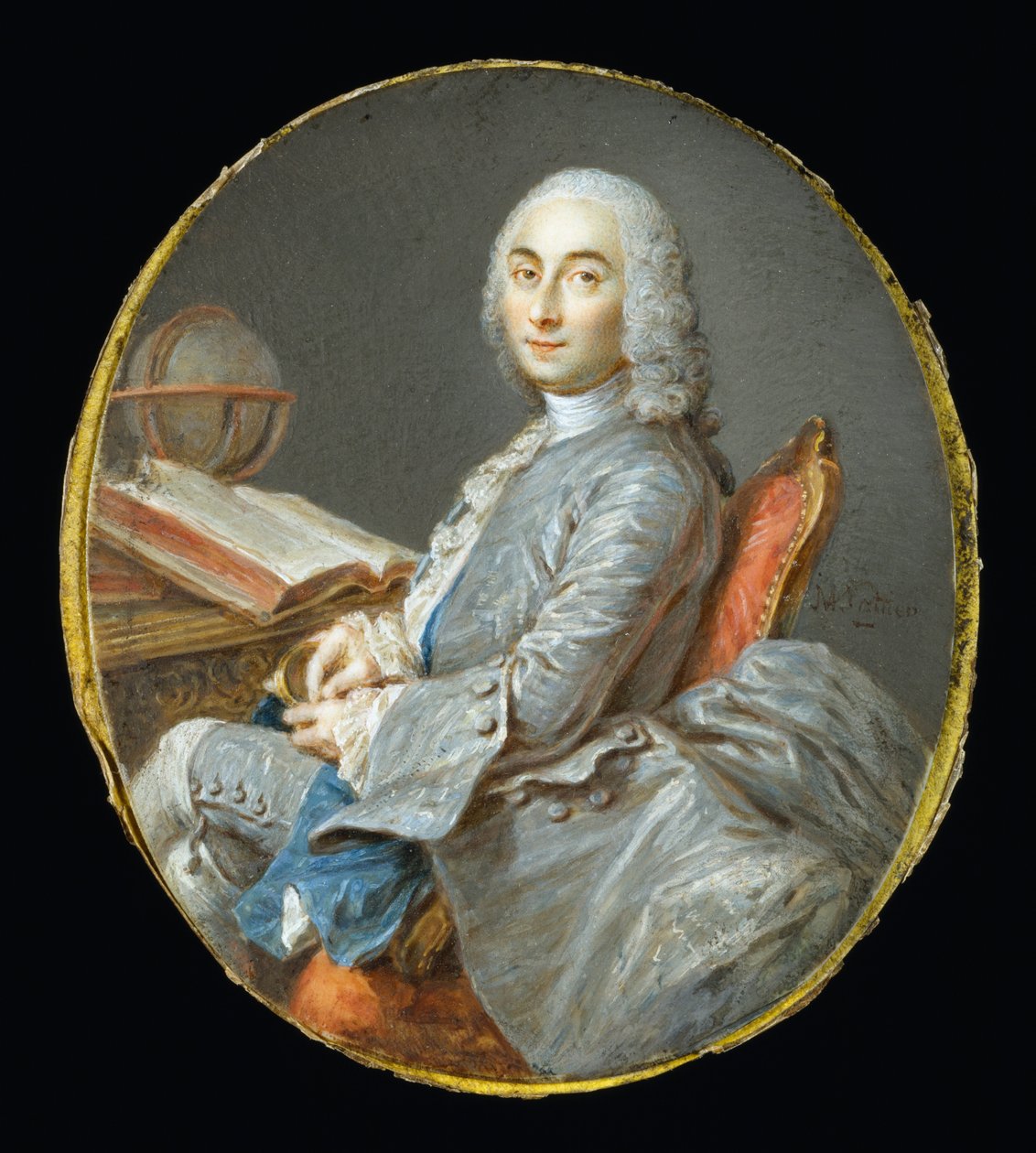 Ritratto Miniatura di César François Cassini de Thury da Jean Marc Nattier