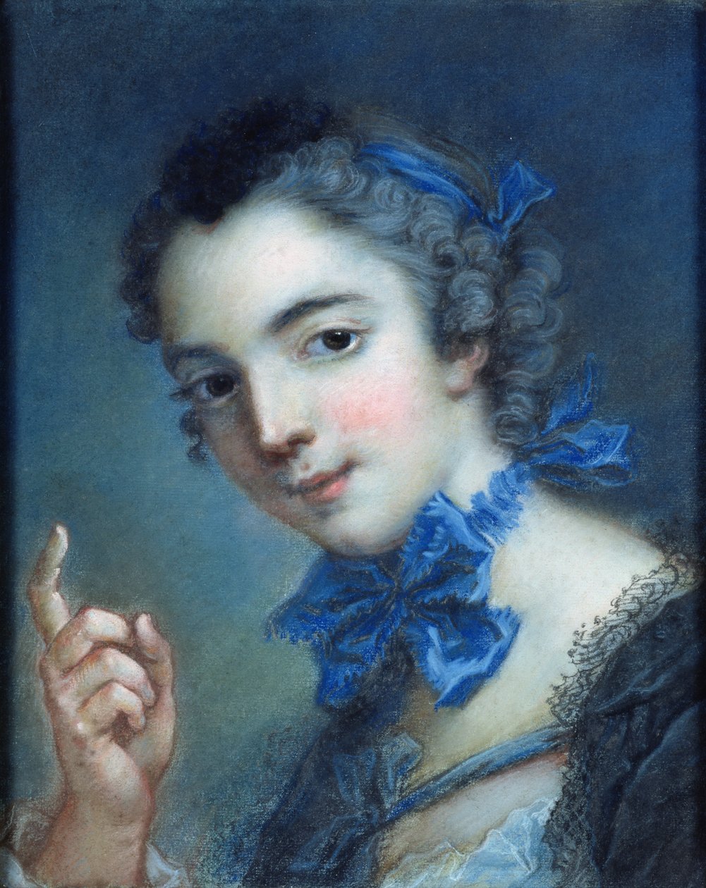 Ritratto di una giovane ragazza, c.1750 (pastello su carta) da Jean Marc Nattier