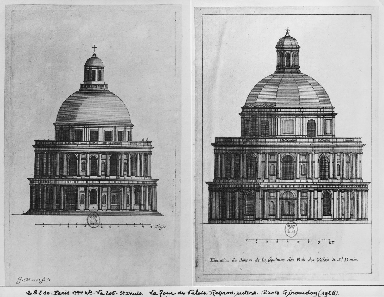 Basilica di Saint-Denis, la Torre Valois, c.1655 da Jean Marot