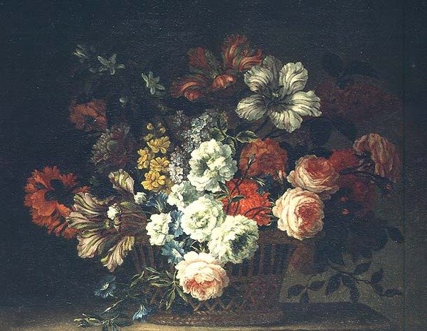 Natura morta con fiori in un cesto da Jean Baptiste Monnoyer