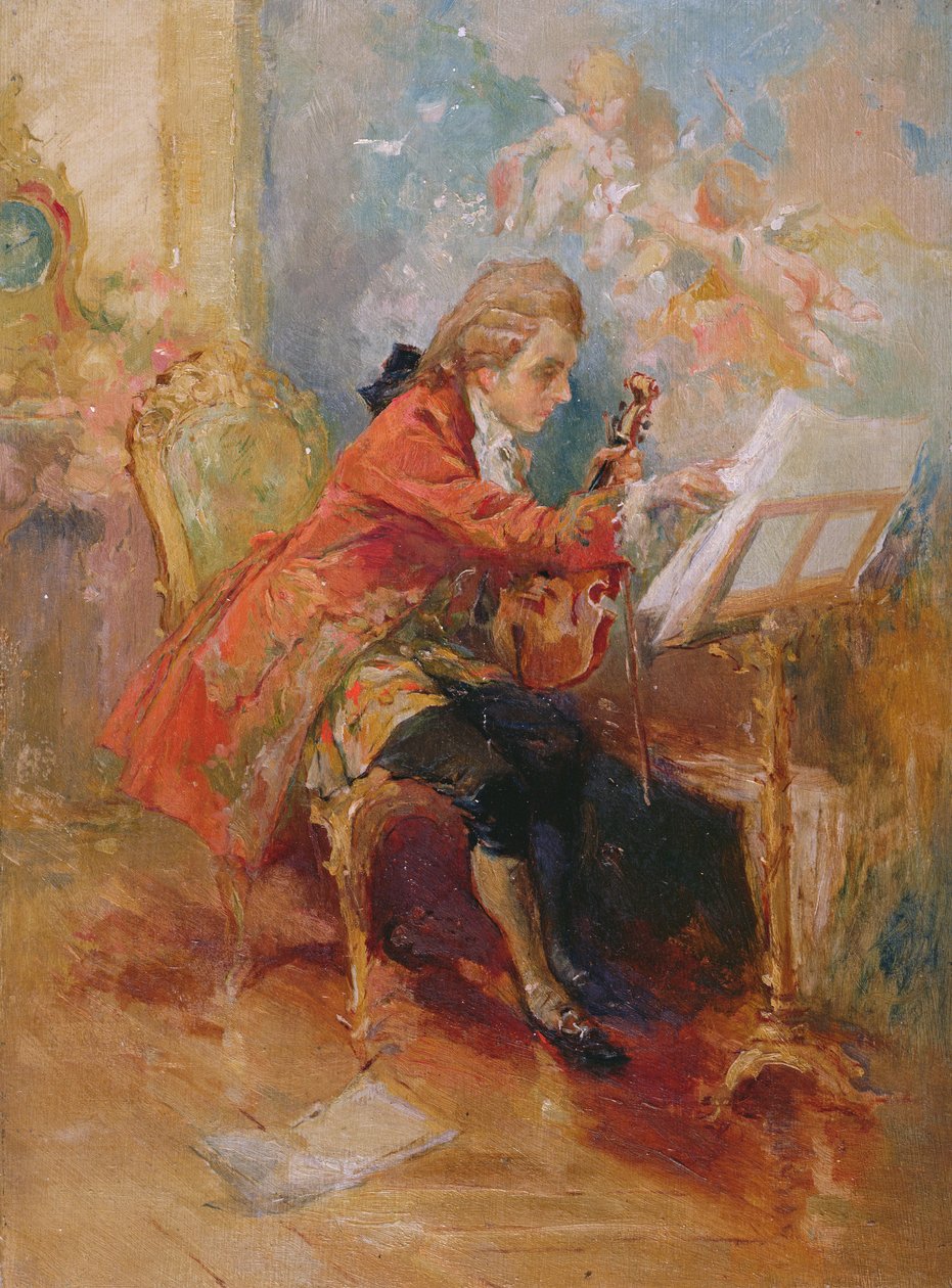 Mozart che suona il violino da Jean Louis Ernest Meissonier