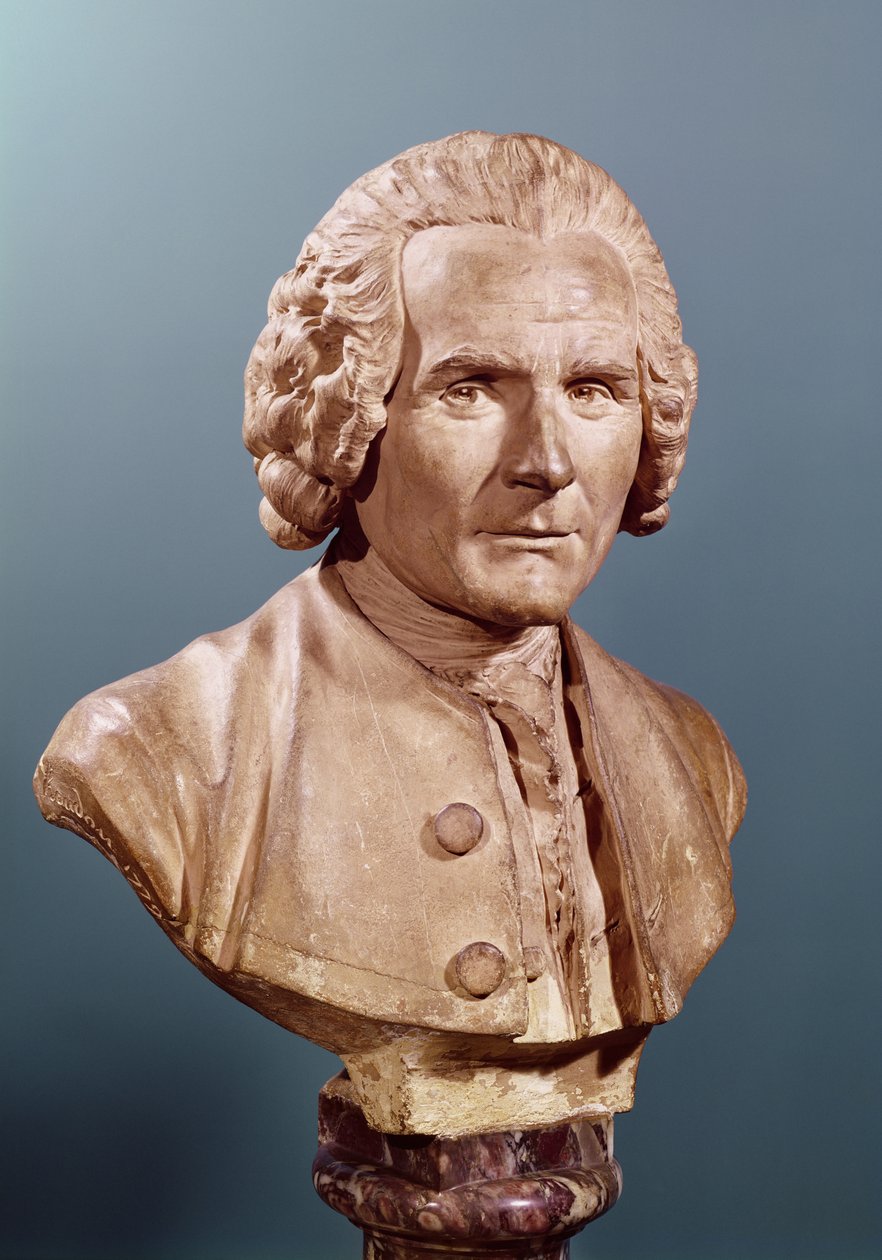 Busto di Jean-Jacques Rousseau (1712-78) da Jean Antoine Houdon
