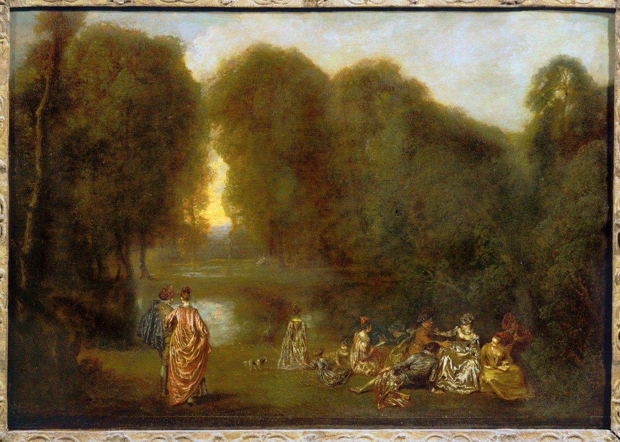 Assemblato in un parco ... da Jean Antoine Watteau