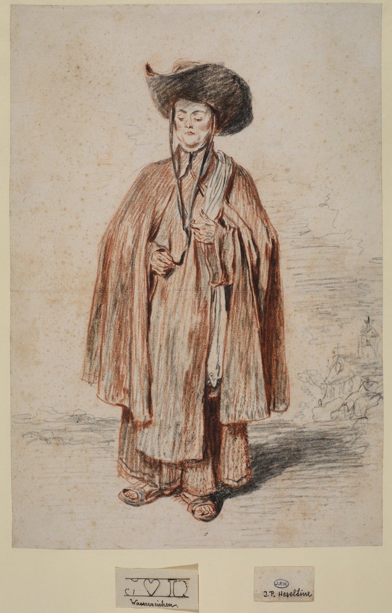 Frate in piedi da Jean Antoine Watteau