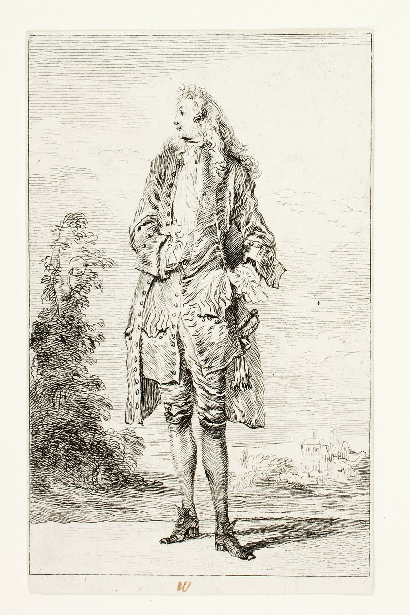 Gentiluomo, mano nel gilet da Jean Antoine Watteau