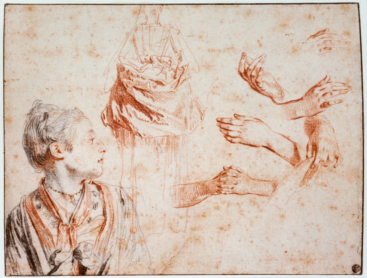 Studio, 1716-1718 da Jean Antoine Watteau