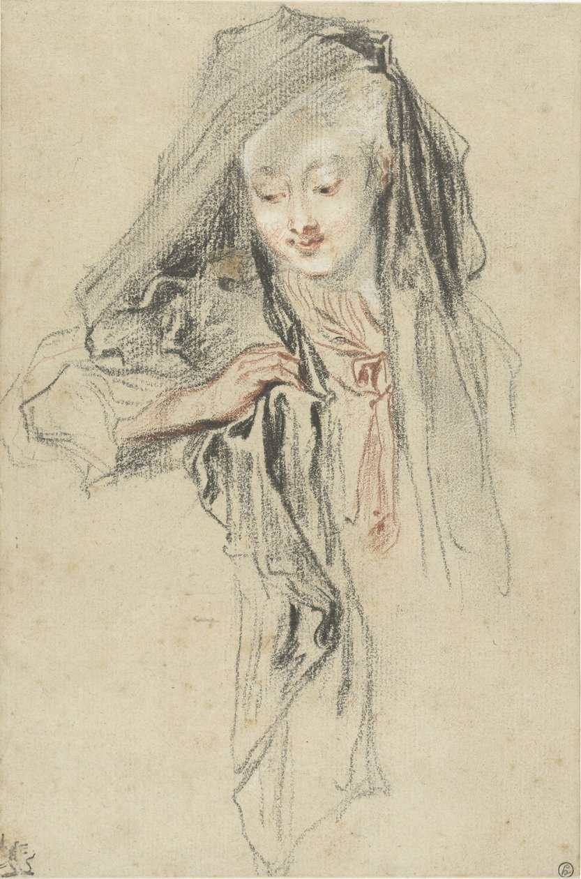 Donna con velo da Jean Antoine Watteau